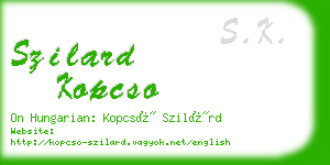 szilard kopcso business card